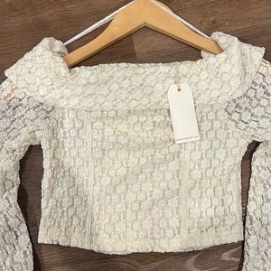 Lace corset off the shoulder blouse (S-L) NWT
